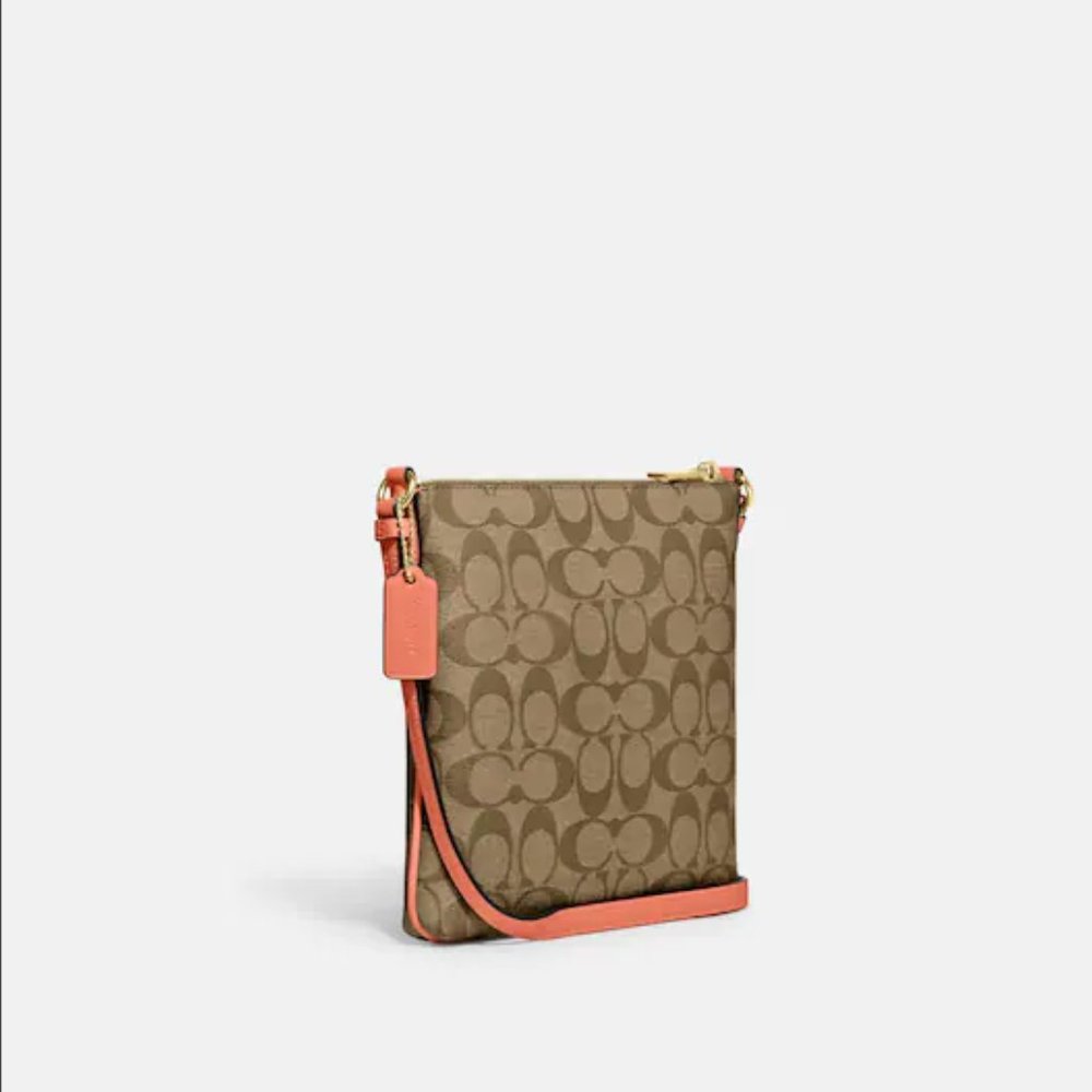 Authentic Coach Mini Rowan File Bag In Signature Canvas - Picture 3 of 4